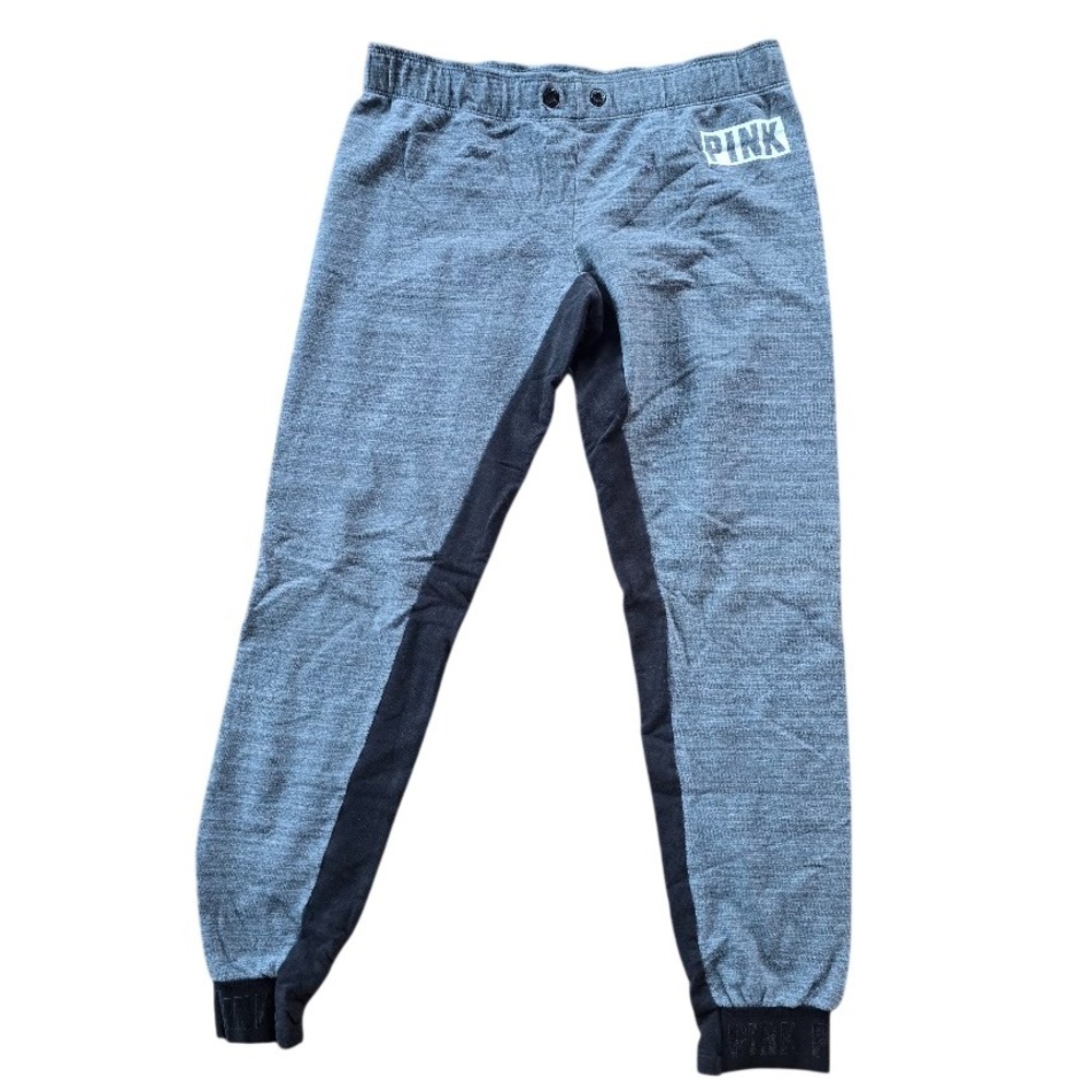 PINK Victoria's Secret Jogger Sweatpants Womens Medium Gray Black Athleisure Y2K